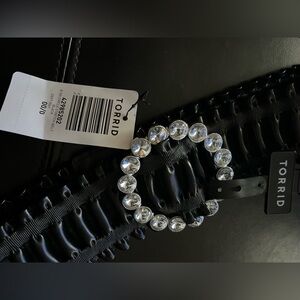 NWOT torrid Black Wide Belt with Sparkling Crystal Buckle
